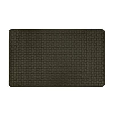 Woven Embossed Faux Leather Anti Fatigue Mat by Achim Home Décor in Espresso (Size 18 X 30)