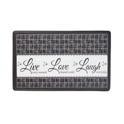 Anti Fatigue Mat Live Love Laugh by Achim Home Décor in Charcoal (Size 18 X 30)