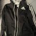 Adidas Jackets & Coats | Adidas Black Zip Up Hoodie | Color: Black/White | Size: Lb