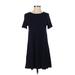 Ann Taylor LOFT Casual Dress - A-Line: Blue Solid Dresses - Women's Size X-Small