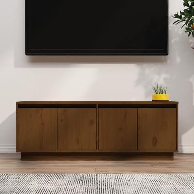 vidaXL TV Cabinet Honey Brown 110x34x40 cm Solid Wood Pine