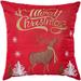 Violet Linen Seasonal Xmas Christmas Holiday Spirits Pattern Decorative Throw Pillow