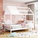 Merax Twin/Full Size Wood House Bed with Fence