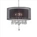 Dual Fabric Shade Ceiling Lamp with Hanging Crystal Accent - 19 H x 20 W x 20 L Inches