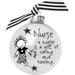 4" Black White Christmas Ball Ornament with A Nurse is a Gift Print