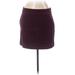 Ann Taylor LOFT Casual Mini Skirt Mini: Burgundy Solid Bottoms - Women's Size 12 Petite