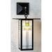 Arroyo Craftsman Franklin 1-Light Outdoor Wall Lantern Glass in Black | 15.125 H x 9 W x 11.75 D in | Wayfair FB-9LSAF-BK