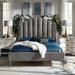 Kingstown Home Vilkina Art Deco Platform Bed Upholstered/Velvet/Metal | 60 H x 60 W x 83.5 D in | Wayfair 118BF-1GV[BED]