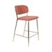 Luxury Furnitures Jolien 26" Counter Stool Upholstered/Metal in Pink/Yellow | 35 H x 19 W x 21 D in | Wayfair LF1500091