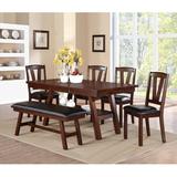 Red Barrel Studio® 6 - Person Dining Set Wood/Upholstered in Brown | 30 H x 40 W x 66 D in | Wayfair 5A695421FBD94B2CA5FE3060AD77A6B3