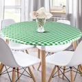 Gracie Oaks Vinyl Picnic Fited Tableclth Round Black 60 Inch Plastic/Vinyl in Green | 60 W x 60 D in | Wayfair B01FBD628EDC426EAD0C1CE74EB219EB