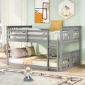 Harriet Bee Full Over Full Low Bunk Bed in Gray | 51 H x 56 W x 79 D in | Wayfair 4EB7AFC9E1A04BB6B7FB954E1E6C99E0