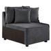 Latitude Run® 29 Inch Modular Chair, Pocket Coil, 2 Pillows, Dark Charcoal Gray Wood/Upholstered in Brown/Gray | 29 H x 33 W x 28 D in | Wayfair