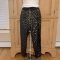 Anthropologie Pants & Jumpsuits | Anthropologie/ Hei Hei Brand. Navy Blue With Gold Sequin Pant. Size S | Color: Blue/Gold | Size: S