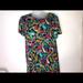 Lularoe Dresses | Lularoe Carly Dress Black W/Colorful Feathers Xs, | Color: Black/Red | Size: Xs