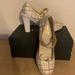 Coach Shoes | Coach Est. 1941 Fabric, Mary Jane High Heels. | Color: Cream/Gold | Size: 8.5