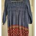 American Eagle Outfitters Dresses | American Eagle Boho Peasant Mixed Print Mini Dress Flowy | Color: Blue | Size: Xs