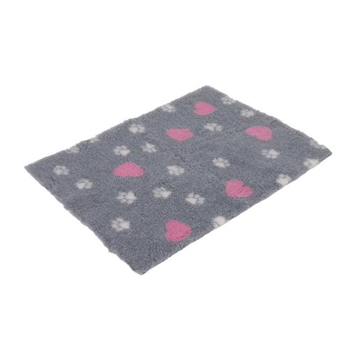 Vetbed® Isobed SL grau mit Herzchen und Pfötchen 75x50cm Hund