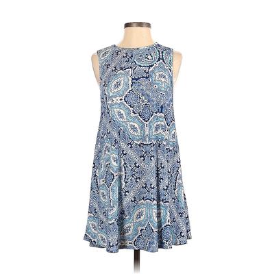 Show Me Your Mumu Casual Dress - Mini High Neck Sleeveless: Blue Dresses - Women's Size Small