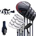 Complete Beginner Golf Club Set, Men'S Golf Complete Set, Golf Standard Ball Bag, Golf Mens Right Hand, Carbon Shaft, Pack of 12 with Cart Bag