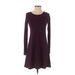 Express Casual Dress - A-Line: Purple Solid Dresses - Women's Size X-Small