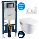 Pack wc Bati-support Geberit UP720 extra-plat + wc Serel SM10 + Abattant + Plaque blanche