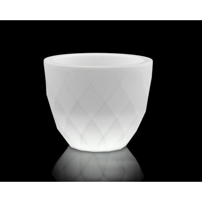 Vondom »VASO« Nano Outdoor Pflanzengefäß - LED - Beleuchtung 55x45 cm / Weiß LED