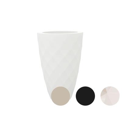 Vondom »VASO« Planter Outdoor Pflanzengefäß 14x28 cm / Ecru / Lackiert Hochglanz