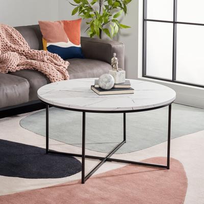 SAFAVIEH Pia Marble Coffee Table - 35" W x 35" D x 19" H