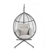 Clihome Outdoor Rattan Nest Balcony Hanging Chair - 37.4x37.4x76.77