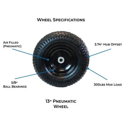 RealWork 2PK 13" Pneumatic Replacement Wheel for Garden Equipment