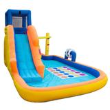 Banzai Inflatable Bounce House Water Game Park with Twister, Limbo, & Ring Toss - 50.8