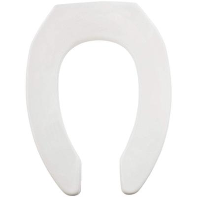 Mayfair Commercial STA-TITE Elongated Open Front White Molded Plastic Toilet Seat - 1 Each