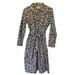 J. Crew Dresses | J Crew Dress, Leopard Print Button Down With Tie Waist, Size 4 | Color: Black/White | Size: 4