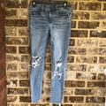 American Eagle Outfitters Jeans | Distressed America Eagle Jeggings Skinny Jeans 4 Short | Color: Blue | Size: 4