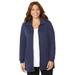 Plus Size Women's Quilted Knit Jacket by Catherines in Navy (Size 1X)