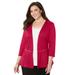 Plus Size Women's Curvy Collection Ponte Knit Peplum Blazer by Catherines in Classic Red (Size 3XWP)