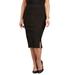 Plus Size Women's Curvy Collection Ponte Knit Pencil Skirt by Catherines in Black (Size 3XWP)