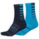 Endura - Coolmax Stripe Socken Doppelpack - Radsocken Unisex L/XL | EU 42-47 blau