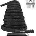 Yes4All Unisex-Erwachsene C5TJ Strap-30ft Battle Rope/Fitnessseil 2" Breite, Mit Schutzhülle-Anker, 50mm-9m