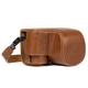 MegaGear MG1232 Ever Ready Leather Case and Strap with Battery Access for Sony Alpha A6500 Camera - Light Brown