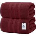 DAN RIVER 100% Cotton Bath Sheet Set of 2| Soft Bath Sheets| Oversized Bath Towels| Quick Dry Bath Sheets| Absorbent Bath Sheets| Bath Sheets Spa Hotel|Burgundy Bath Sheet Towel Set|35x70 in|550