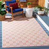 Pink 90 x 61 x 0.24 in Area Rug - Martha Stewart Rugs Square Geometric Power Loom Polypropylene Indoor/Outdoor Use Area Rug in Polypropylene | Wayfair