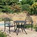 Canora Grey Bistro Set Patio Table & Chair Bistro Table Outdoor Cast Aluminum Metal in Black | Wayfair 9026145036E64E51979BD3174BA6FBA9