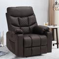 Red Barrel Studio® Faux Leather Reclining Heated Massage Chair Faux Leather/Stain Resistant in Brown | 42.5 H x 33 W x 33 D in | Wayfair