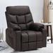 Red Barrel Studio® Faux Leather Reclining Heated Massage Chair Faux Leather/Stain Resistant in Brown | 42.5 H x 33 W x 33 D in | Wayfair