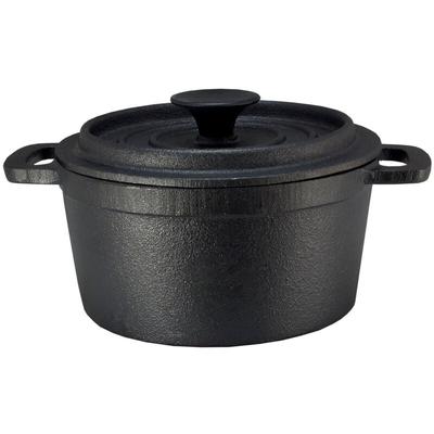 Gusseisen Topf mit Deckel 14 cm - Grilltopf Eisentopf Kochtopf Schmortopf Bräter