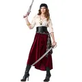 Costume de Carnaval d'Halloween pour Femme Pirates des Caraïbes Jupe Supérieure Tenue Elizabeth