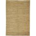 One of a Kind Hand-Knotted Modern & Contemporary 4' x 6' Solid Jute Beige Rug - 4'0"x5'11"