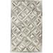 One of a Kind Hand-Woven Modern & Contemporary 3' x 5' Diamond Leather Grey Rug - 3'1"x5'1"